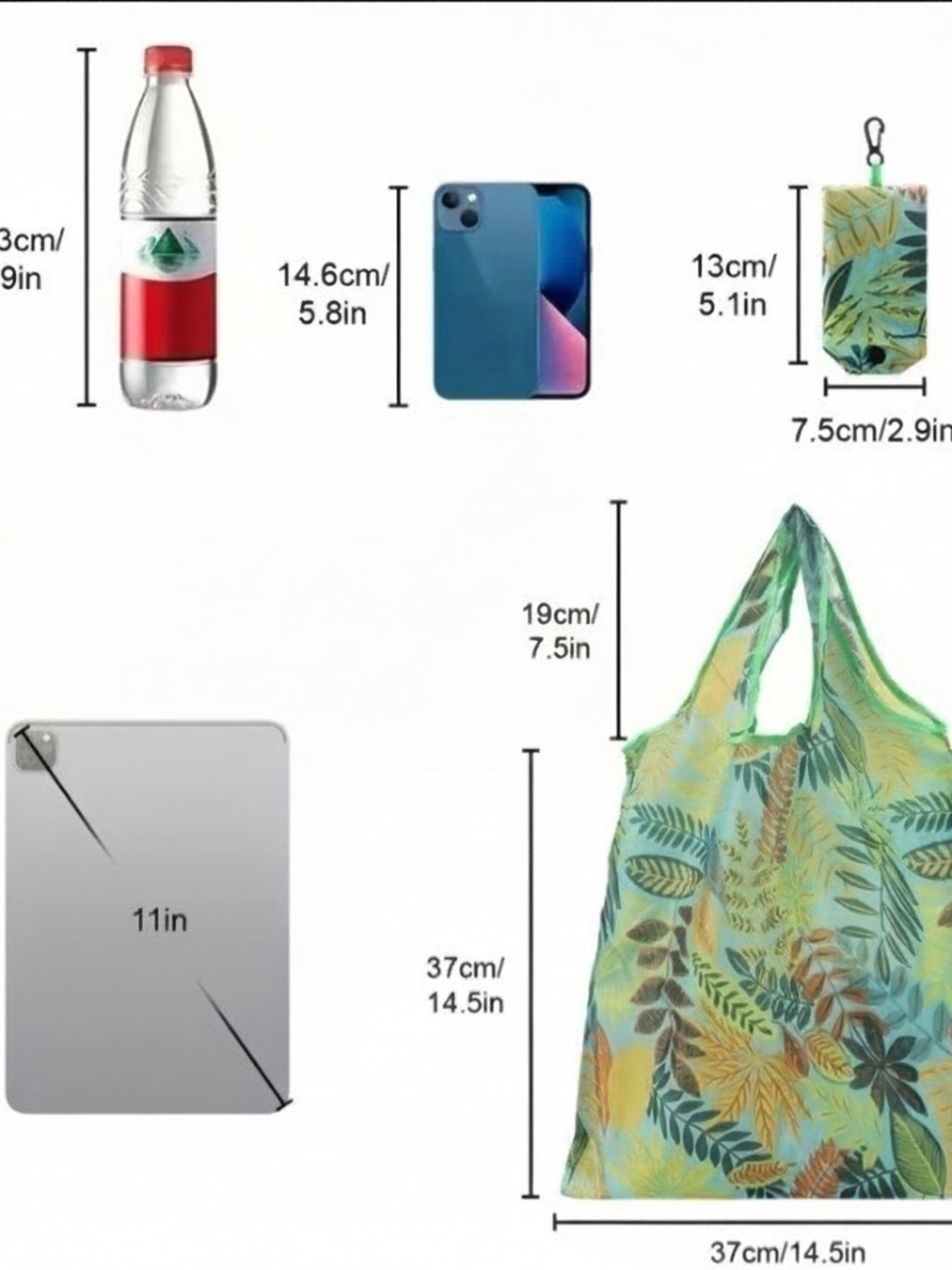 Foldable Reusable Shopping Tote Bag | Compact Eco Grocery Bag | Choice of Prints - Picture 2 of 4
